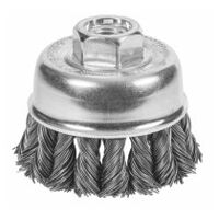 Cup brush Right-left knotted, steel wire 0.50 mm 65XM14 mm