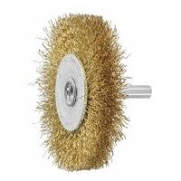 Wheel brush with shank Brass-coated steel wire 0.25 mm