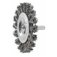 Wheel brush with shank knotted, steel wire 0.50 mm 75X10