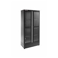 Cabinet 2 glazed doors, 3 shelves, l 1000 x d 506 x H 2060 mm, black