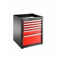 Single base unit, 6 drawers, 569 x 421 mm, red
