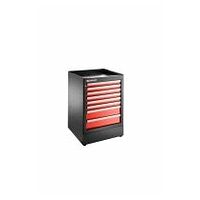Single base unit, 8 drawers, 569 x 421 mm, red