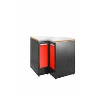 JLS3 Sarokalaptartó szekrény Rozsdamentes acél felső piros