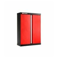 Top unit, 2 solid doors, 2 shelves, red