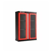 Top unit, 2 glazed doors, 2 shelves, red