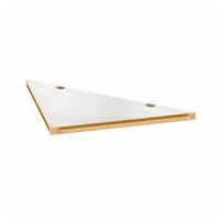 Wooden and stainless steel triangle top to create a corner, 40 mm