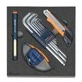 Hexagon key L-wrench and workshop accessories set  12