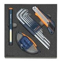 Hexagon key L-wrench and workshop accessories set  12