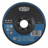 TYROLIT rough grinding wheel 2IN1 75x6x9,5 mm cranked A30Q PREMIUM steel/inox