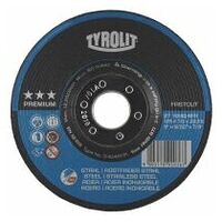 TYROLIT rough grinding wheel FASTCUT 2IN1 230x8x22,23 mm cranked A30P steel/inox