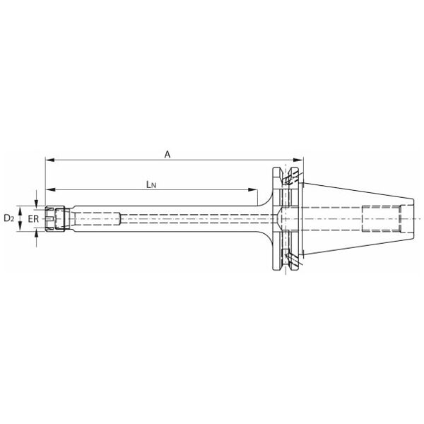 ER-Spannzangenfutter Mini / schlank Form ADB SK 40 A = 160
