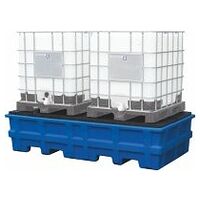Containment tray for 1000 litre IBC with PE grid 2X1000