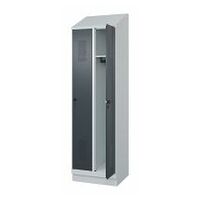 Garment locker with a sloping top, fitted base and security twist bar lock