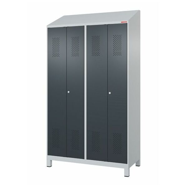 Garment locker with plastic feet and sloping roof attachment, for clean &amp; dirty separation and DOM cylinder lock 4