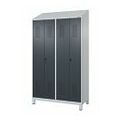 Garment locker with plastic feet and sloping roof attachment, for clean &amp; dirty separation and security twist bar lock 4