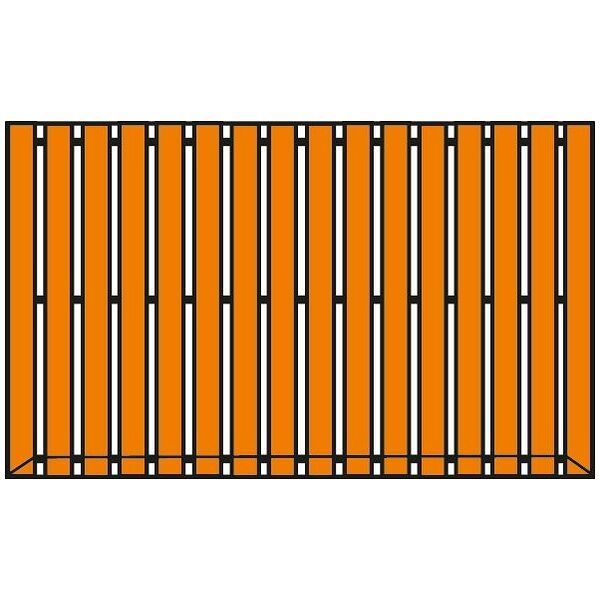 Sicherheits-Holzlaufrost mit 1×Abschrägung Längsseite und 2fachem Anlaufprofil / Breitseiten  Breite 100 cm