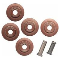 Paquete de 5 ruedas de corte para cobre + 1 eje de rueda para cortatubos, 5 + 1-th