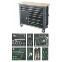 Range of tools with workbench Drawers7 + 1 Fach Anthracite, RAL 7016 161pcs