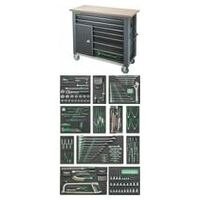 Range of tools with workbench Drawers7 + 1 Fach Anthracite, RAL 7016 267pcs