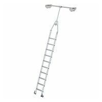 Ladder met sporten draaibaar voor dubbele rekken 10 sporten