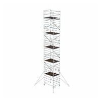 Turn de schelă pliabil 1,35 x 1,80 m cu stabilizator Înălțime platformă 9,80 m