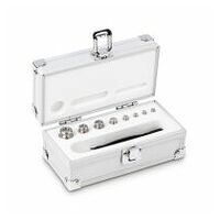 M2 1 g -  50 g Set of weights in aluminium case, Finely turned stainless steel