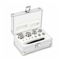 M2 1 g -  200 g Set of weights in aluminium case, Finely turned stainless steel