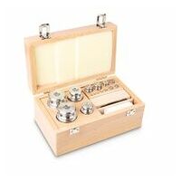 M2 1 g -  2 kg Set of weights in wooden box, Finely turned stainless steel (O...