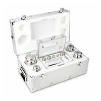 M2 1 g -  5 kg Set of weights in aluminium case, Finely turned stainless steel