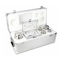 M2 1 g -  10 kg Set of weights in aluminium case, Finely turned stainless steel