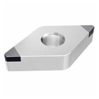 DNGA 150404-F2 IB10HC 55° Rhombic Inserts with 2 CBN Tips for Machining Hardened Steel, Sintered Metals and High Temperature Alloys