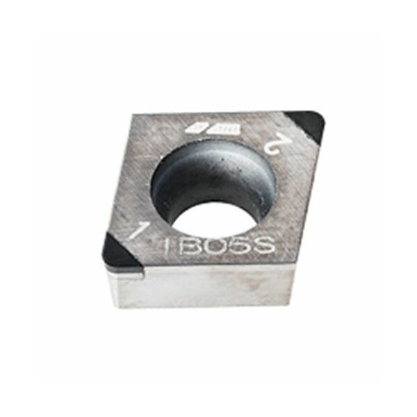 CCGW 060202-F2 IB10HC 80° Positive Rhombic Inserts with 2 CBN Tips for Machining Hardened Steel, Sintered Metals and High Temperature Alloys