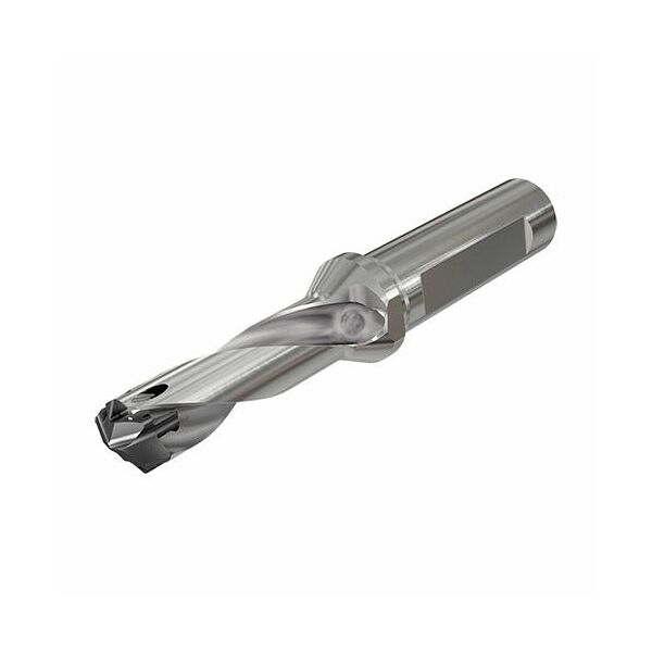 DCN 070-021-12.7A-3D Drill Body with Exchangeable Heads, Internal Coolant Holes and One Flat Shank, Drilling Depth 3xD