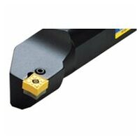 S25R PQFNL-12 Lever-lock boring bars for negative square inserts with 80° corners. Used for internal facing.