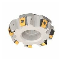 T465FLN D6.0-07-2.0R-22ST 65° Face Mills Carrying Tangentially Clamped Inserts with 4 Helical Cutting Edges