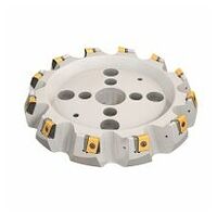 T465 FLN D125-08-40R-22ST 65° Face Mills Carrying Tangentially Clamped Inserts with 4 Helical Cutting Edges