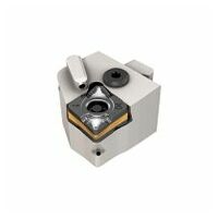 NQCH12-PCLXR-09XS-JHP Lever Lock JETCUT Modular Heads Carrying Positive Double-Sided 80° Rhombic Inserts for Swiss-Type Machines