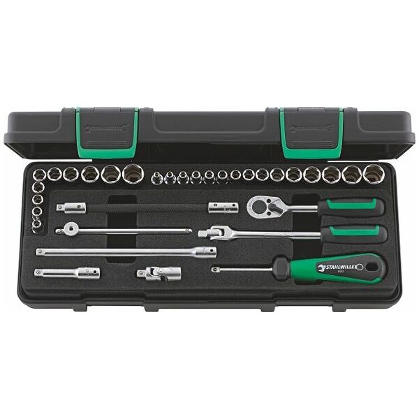 Socket set 1/4 inch square drive 33 pieces metric / imperial