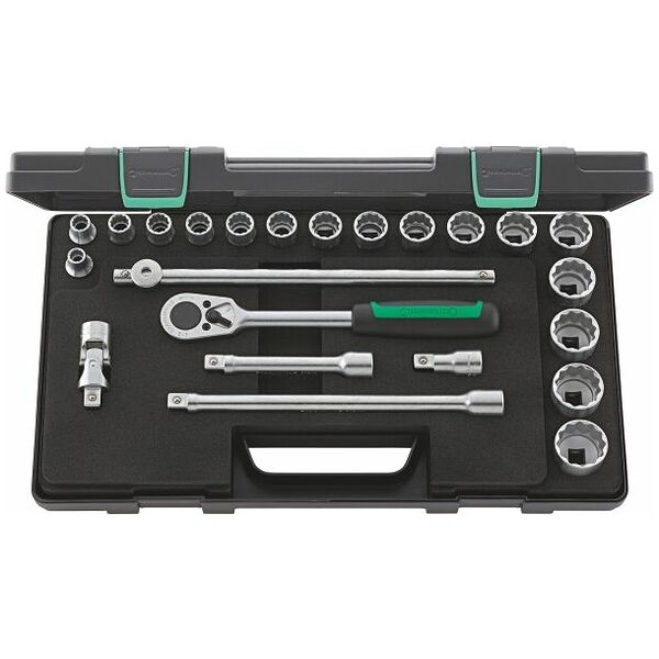 Imperial sizes socket set, 1/2 inch square drive 23 pieces