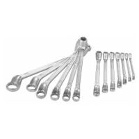 Double-ended ring spanner set, deeply cranked  13