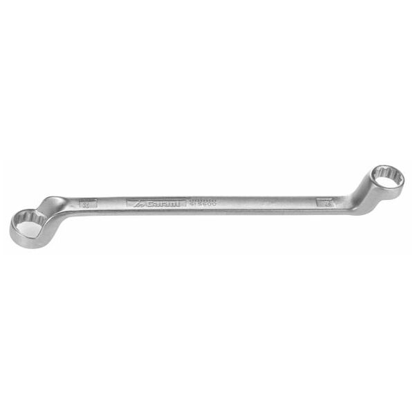 Double-ended ring spanner, deeply cranked  19X22 mm
