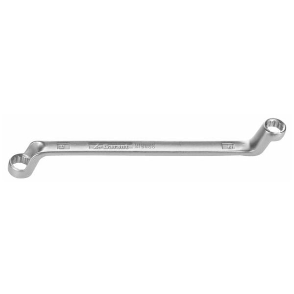 Double-ended ring spanner, deeply cranked  12X13 mm