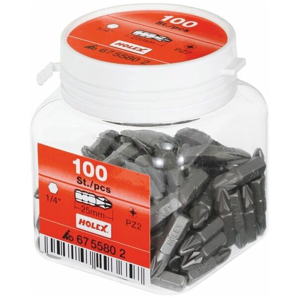 Bits for Pozidriv, 1/4 inch, bulk pack 100 pieces  2