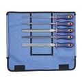 File set with 2-component handle, 5 pieces in a tool roll Metal 200 mm