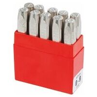 Set of numeric punches, 10 pieces Dotstress 0 − 9