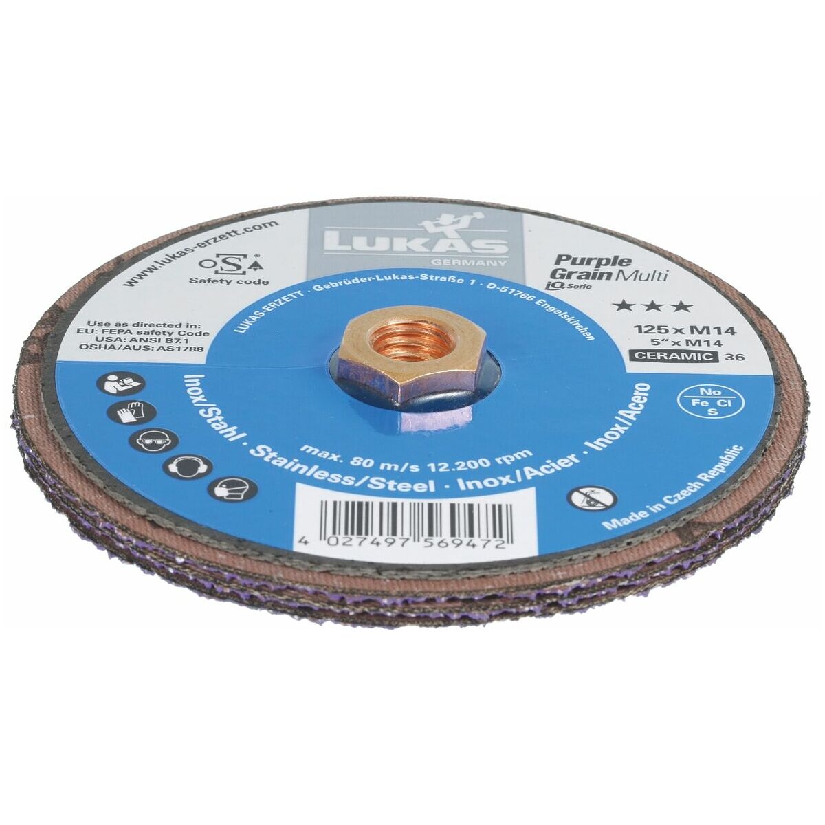 Multilayer grinding disc (CER) Purple Grain Multi 36
