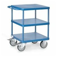 Table top cart with platforms made of sheet steel