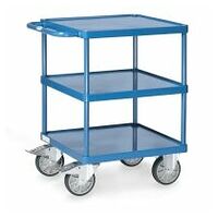 Table top cart with steel plate trays