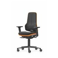Krzesło warsztatowe obrotowe o dużej nośności, Neon XXL, pokryte tkaniną  BLACK