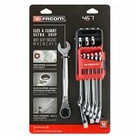 Reversible ratchet wrench set, 10 pieces (8 to 19 mm) - Holder